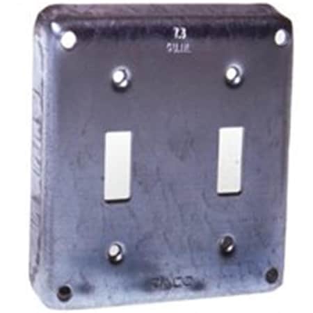 Raco 803C 4 In Sq Two Toggle Cover 6131585